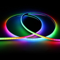 Bande LED COB 5V pleine couleur 5mm WS2812 à pixel unique adressable, changement de couleur RVB, pour salle de jeu, 160 LED