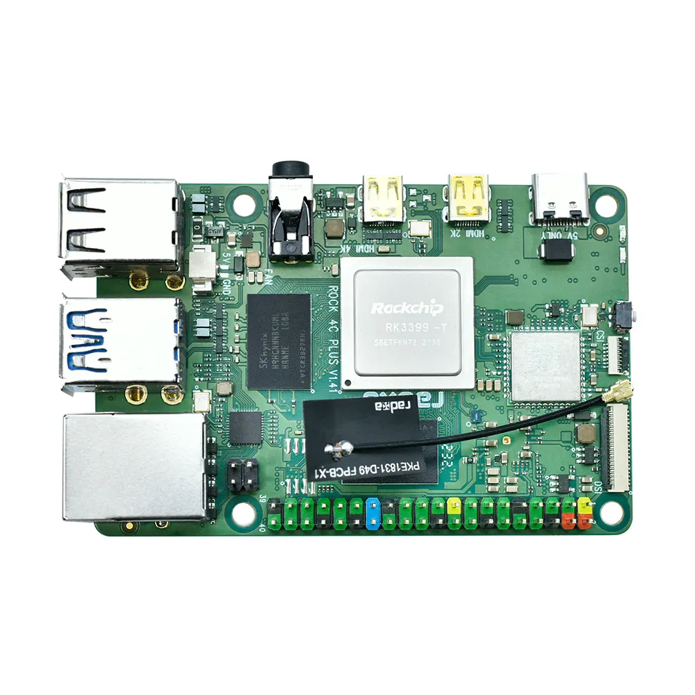 Radxa ROCK 4 Model C+ 4GB Single Board Computer Rockchip RK3399-T Arm Cortex-A72 for Raspberry pi 4gb