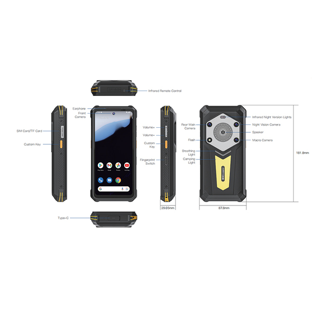 Atex Explosion Proof Certified 5G Smartphone Mobile Rugged Phone Android 14 IP68 Level 120Hz Refresh Rate 8GB Shockproof
