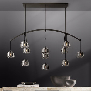 Lustre rectangulaire vintage style industriel à filament, <span class=keywords><strong>suspension</strong></span> noire, luminaires suspendus <span class=keywords><strong>et</strong></span> suspensions - Product Image 2