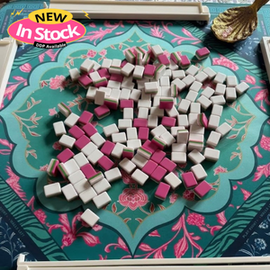 Modernas y Lindas Fichas de Mahjong Americanas, Juego de 160 Fichas, 4 Capas, Acrílicas, Pintadas a Mano, Color Rojo Rosa <span class=keywords><strong>Amara</strong></span>, Regalo para Noches de Juego - Product Image 4