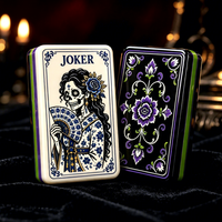 Mahjong Gótico de Acrílico para Halloween, Joker con Diseño de Esqueleto, Juego de Mesa, Regalo, Fichas de Mahjong con Temática de Joker Espeluznante, Juego con Temática de Halloween