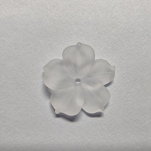 Cuarzo Natural Blanco Esmerilado en Forma de Flor F8 15-18mm, Gema Suelta para Diseño - Product Image 1