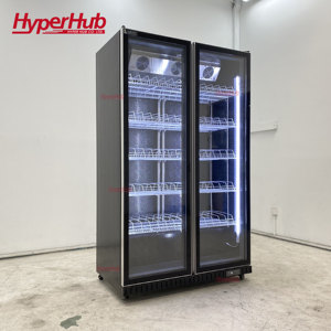 Réfrigérateur à boissons de luxe avec porte entièrement vitrée, vitrine verticale pour boissons avec éclairage LED tricolore, étagère anti-basculement - Product Image 3