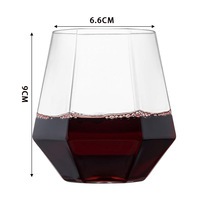 Verres à vin et à whisky en plastique sans pied, ondulés, incassables, élégants, 12 onces, jetables, pour fêtes, gobelets à vin jetables