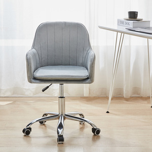 Silla <span class=keywords><strong>de</strong></span> Oficina Moderna <span class=keywords><strong>de</strong></span> Terciopelo para <span class=keywords><strong>Niñas</strong></span>, con Reposabrazos Fijos, Altura Ajustable, Base Giratoria <span class=keywords><strong>de</strong></span> Hierro, Silla <span class=keywords><strong>de</strong></span> Maquillaje para Hogar/Oficina/Dormitorio - Product Image 2