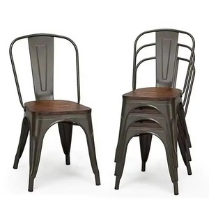 Sillas Modernas para Restaurantes Comerciales, Colores Personalizados, Acabado <span class=keywords><strong>Mate</strong></span>, Metal, Hierro, <span class=keywords><strong>Tolix</strong></span>, Apilables, Sillas de Comedor - Product Image 6