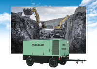 Sullair Remis à neuf Compresseur d'air diesel mobile à vis 400cfm 600cfm 800cfm 1000cfm 1200cfm 1400cfm pour le forage