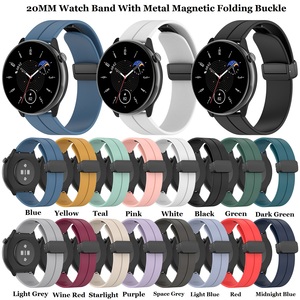 Correas de silicona con hebilla plegable magnética de 20mm, correas de reloj inteligente para <span class=keywords><strong>Amazfit</strong></span> GTR MINI bip3/<span class=keywords><strong>GTS4</strong></span> - Product Image 2
