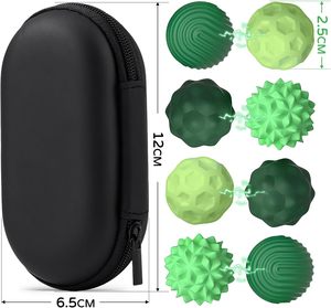 Lot de 8 balles sensorielles magnétiques vertes, jouets anti-stress fantaisie avec revêtement en silicone et caoutchouc, pour le soulagement du stress lors de mariages et du Nouvel An - Product Image 2