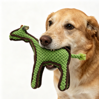 Jouet interactif pour chien en coton rembourré, girafe, jouet pour chien indestructible qui couine
