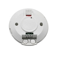 Détecteur de mouvement micro-ondes ultra-plat à haute sensibilité 5,8 GHz, monté au plafond, 360 degrés, portée de détection de 2 à 8 m et temporisation réglable