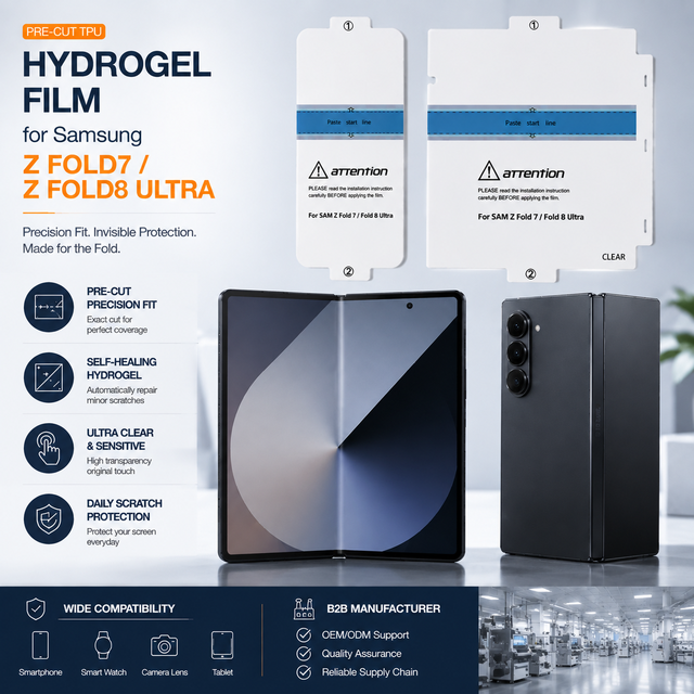 Samsung Z Fold 7 Fold 8 Ultra Screen Protector with Installation Kit, Inner Outer TPU Hydrogel Film Pre-Cut