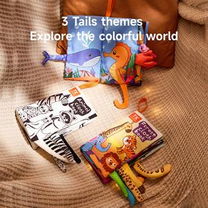 Tumama niños juguetes educativos para edades tempranas Montessori 3D animales de la <span class=keywords><strong>selva</strong></span> cola bebé tela libro suave tela bebé libros silenciosos para bebé - Product Image 3