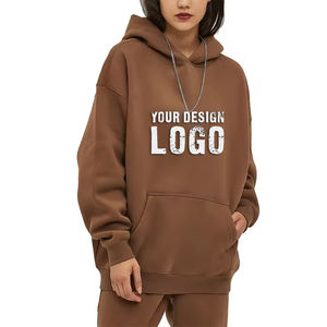 Sweat à capuche pour femme surdimensionné en molleton épais personnalisé de 350 g, mode décontractée, épaules tombantes, couleur unie - Product Image 6