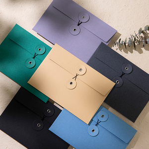 Personnalisable Coloré Papier Mat Business String Fermeture Taille Logo Portefeuille Enveloppe pour Usage Professionnel - Product Image 2