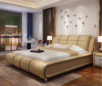 YQ JENMW lit Double chambre principale tatami lit de mariage cadre en pin importé + matelas en latex + 1 armoire
