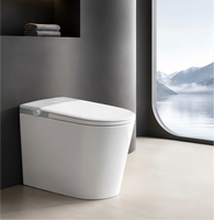 WC intelligent automatique japonais monobloc avec capteur de chasse d'eau, commande électrique à distance et siphon en S