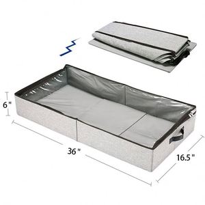 <b>Large</b> High Quality Linen Fabric Storage Bags Set Collapsible PVC Home Storage Boxes for Clothing for Bed <b>Wardrobe</b> Organizer - Product Image 2