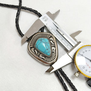Bijoux de mode véritable pierre Turquoise pendentif colliers 45mm Cowboy Style <span class=keywords><strong>Bolo</strong></span> <span class=keywords><strong>cravate</strong></span> pour cadeau - Product Image 2