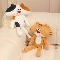 OEM ODM Jouet en peluche amusant chat à grosse tête, langue sortie, motif tigré, pour décoration de canapé, lit, sommeil, cadeau d'anniversaire pour enfants
