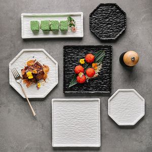 Plateau multifonction en céramique - Gobelet rectangulaire pour rince-bouche, rangement salle de bain et toilettes, assiette à gâteaux et sushis - Design moderne et minimaliste - Product Image 4