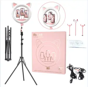 CPYP RK45 cat shape 20inch Ring fill light Photography studio selfie led makeup led ring light with tripod stand for YouTube