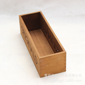 Boîte de rangement en bois originale, rectangulaire, sans couvercle, organisateur de bureau, plateau décoratif pour plantes - Product Image 3
