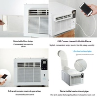 Mini climatiseur portable sans installation pour animaux de compagnie avec télécommande, couverture de 108 pieds carrés, accessoires moustiquaire, commande à pièce unique
