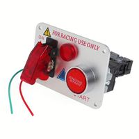 Panneau d'interrupteurs d'allumage 12V pour voiture de course avec bouton de démarrage du moteur et interrupteurs à bascule LED 2-en-1 pour la course