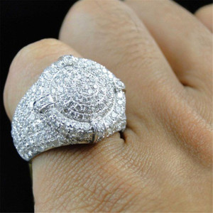 Mode Hip Hop anneau de Zircon plein de diamant étincelant hommes femmes bague de doigt bijoux cadeaux décor - Product Image 3