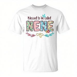 T-shirt floral « Blessed To Be Called Nene », cadeau pour la fête des mères, vêtements pour femmes - Product Image 2