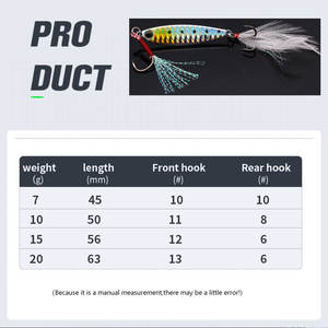 T26 sıcak 7g-25g balıkçılık yem cazibesi yavaş batan kurşun çift balıkçılık kanca Pike hedef için yapılan dayanıklı Metal serisi - Product Image 5