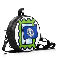 Sac à main rond en PU motif Saipan personnalisé, résistant à l'usure, convertible pour femme, idéal pour les escapades de week-end, les sorties décontractées et les cadeaux
