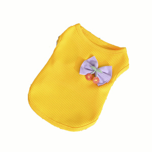 Chaleco para mascotas para gatos y perros, diseño de verano con patrón de gofres, color macaron, diseño lindo con lazo y decoración de conejito. - Product Image 5