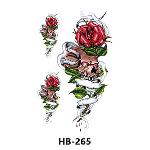 Stiker Tato Lengan Kerangka Palsu Kustom Berwarna-warni Tahan Air Tato Temporer Tengkorak Pria - Product Image 4