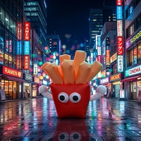Mascotte gonflable Frites Personnalisée, Fabrication Directe Usine, Étanche, Coupe-Vent et aux Couleurs Vives pour la Décoration de Burger Shop