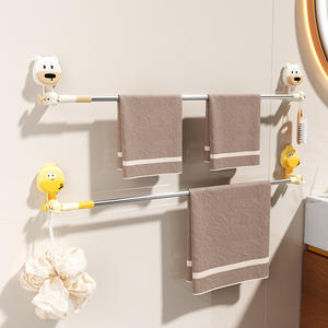 Panier de rangement mural mignon à motif de dessin animé avec ventouse, sans perçage, organisateur de salle de bain pour brosses à dents, maquillage, dortoir étudiant - Product Image 5