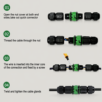 Connecteur étanche IP68 3 voies mâle et femelle Greenway Nylon 17,5A 450V V0 ignifuge certifié ETL CE UKCA CB RoHS