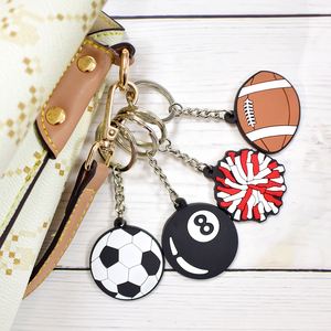 Wholesale Pvc Key Chain <b>Cartoon</b> Football Pendant Creative Pendant Bag Gift Key <b>Ring</b> - Product Image 3