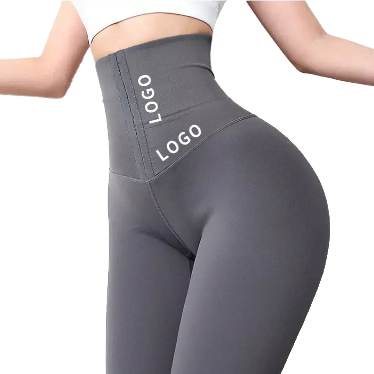2023 custom logo Gym Workout Yoga Shapewear High Waist Trainer Slim Leg Shaper butt lift Seamless Yoga Pants Leggings for Women