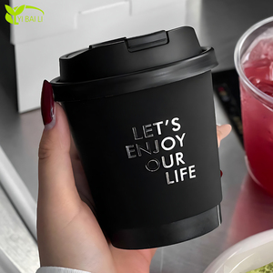 Gobelets à café personnalisés avec logo, 8 oz, à double paroi, isolés, en papier, jetables, en kraft, pour café, restaurant, à emporter - Product Image 1