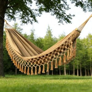 Hamaca Portátil para Adultos, Resistente, con Protección Antivuelco, Hamaca Gruesa con Borlas para Camping y Senderismo - Product Image 5