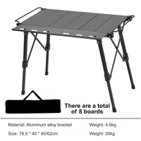 Table de camping et pique-nique rectangulaire moderne en aluminium YEZHULIN, pliable, extensible et réglable en hauteur – Nouveauté très prisée