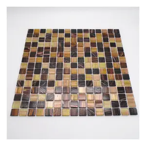 Glass mosaic tile for kitchen backsplash brown tan and brown mosaic tile