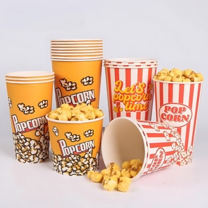 Hạ Môn Nhà Máy Trực Tiếp Biểu Tượng Tùy Chỉnh In Cấp Thực Phẩm Bỏng Ngô Xô Giấy Snack <span class=keywords><strong>Container</strong></span> Cho Rạp Chiếu Phim Rạp Chiếu Phim KTV Fxiture - Product Image 1