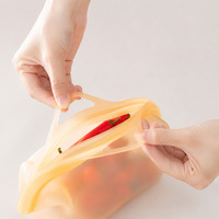 Ecologisch verantwoorde siliconen ziplock zak voor levensmiddelen, grote capaciteit, handzaam, lekvrij, opbergzak voor picknick, gemarineerd voedsel en fruit