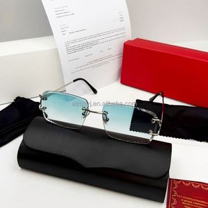 Gafas de Sol de Diseño de Alta Calidad para Automóvil con Caja con Logotipo y Recibo, Protección UV400, Sin Montura, Corte de Diamante, Gafas de Sol de Lujo - Product Image 4