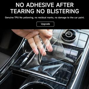 Para <span class=keywords><strong>Audi</strong></span> Q7 <span class=keywords><strong>Q8</strong></span> 2024 2023 <span class=keywords><strong>2022</strong></span> 2021 accesorios interiores película transparente TPU PPF Gear Panel consola central pegatina antiarañazos - Product Image 4
