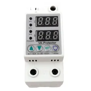 dual LED display 60A Din Rail 230V Adjustable Over Voltage and Under Voltage Protective Device Protector Relay